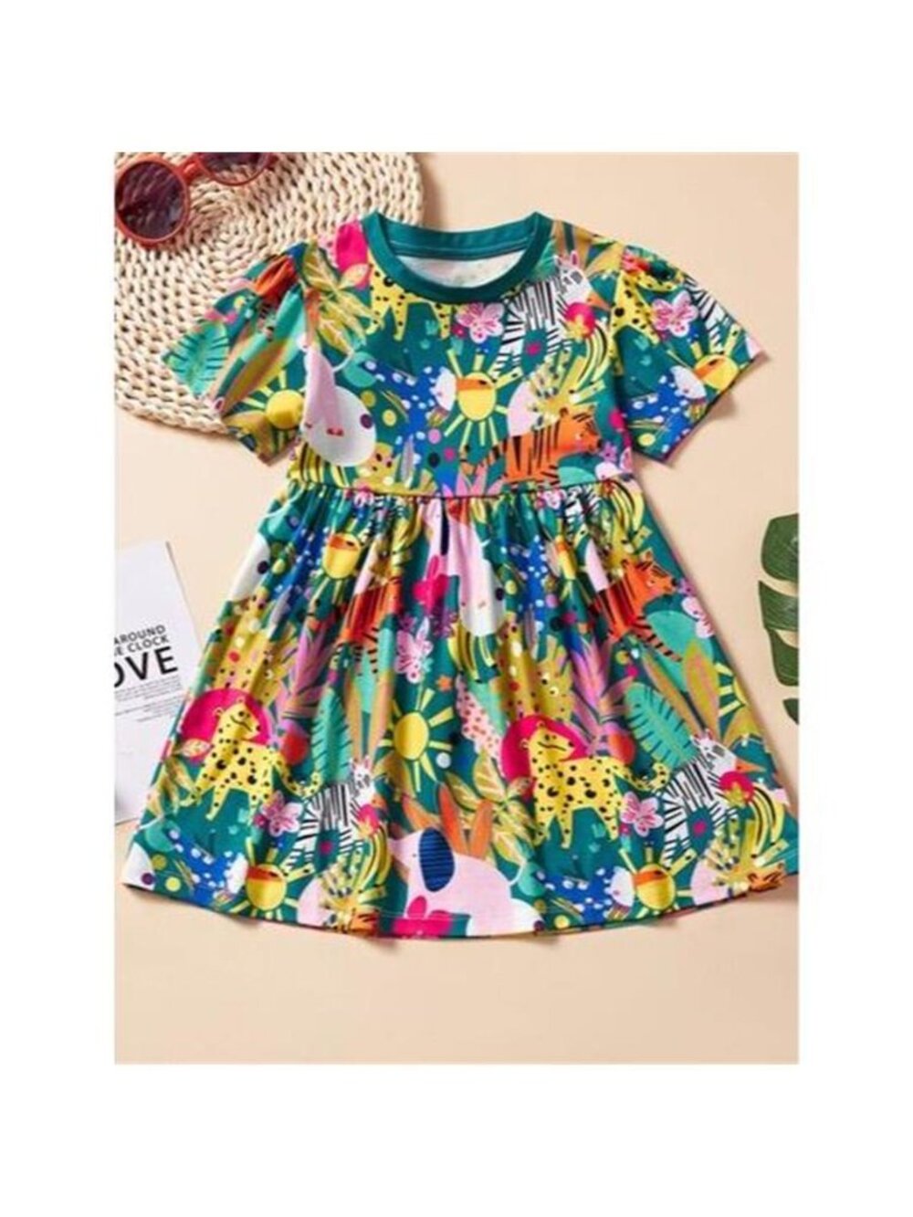Children's Printed Short Sleeve Dress